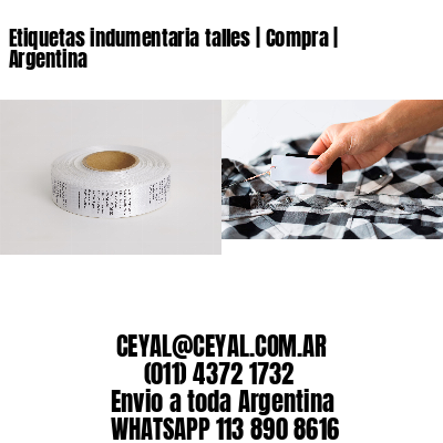 Etiquetas indumentaria talles | Compra | Argentina
