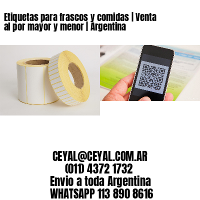 Etiquetas para frascos y comidas | Venta al por mayor y menor | Argentina