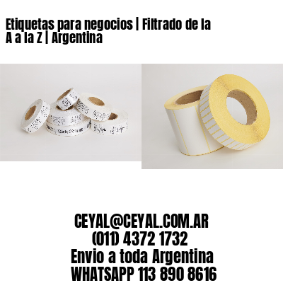 Etiquetas para negocios | Filtrado de la A a la Z | Argentina