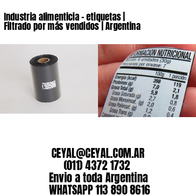Industria alimenticia - etiquetas | Filtrado por más vendidos | Argentina
