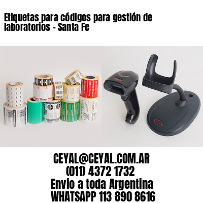 Etiquetas para códigos para gestión de laboratorios – Santa Fe