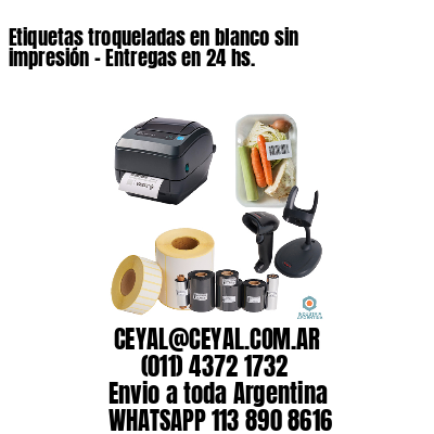 Etiquetas troqueladas en blanco sin impresión – Entregas en 24 hs.