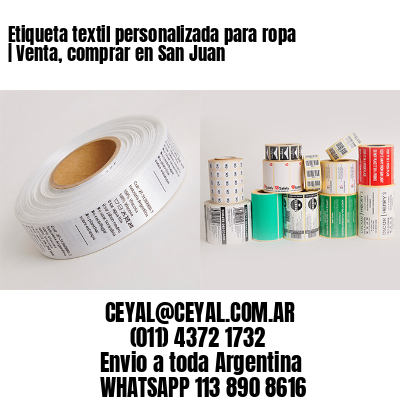Etiqueta textil personalizada para ropa | Venta, comprar en San Juan