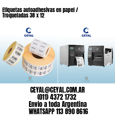 Etiquetas autoadhesivas en papel / Troqueladas 38 x 12