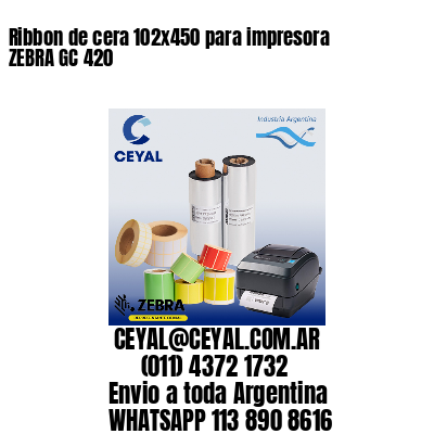 Ribbon de cera 102×450 para impresora ZEBRA GC 420