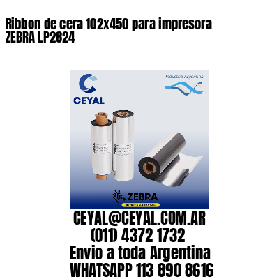 Ribbon de cera 102×450 para impresora ZEBRA LP2824