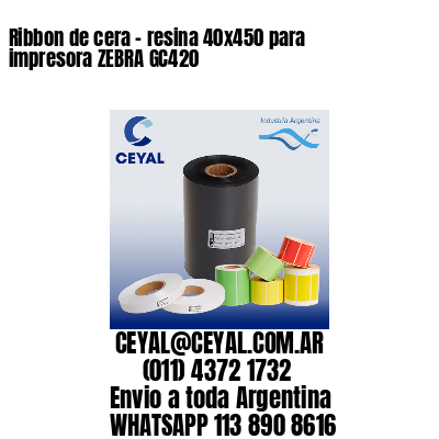 Ribbon de cera – resina 40×450 para impresora ZEBRA GC420