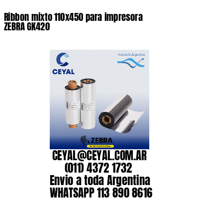 Ribbon mixto 110×450 para impresora ZEBRA GK420