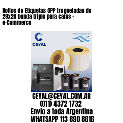 Rollos de Etiquetas OPP troqueladas de 29×20 banda triple para cajas – e-Commerce
