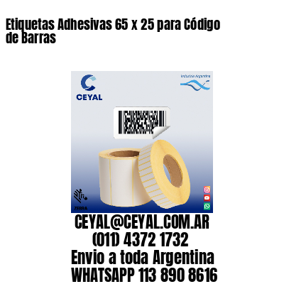Etiquetas Adhesivas 65 x 25 para Código de Barras