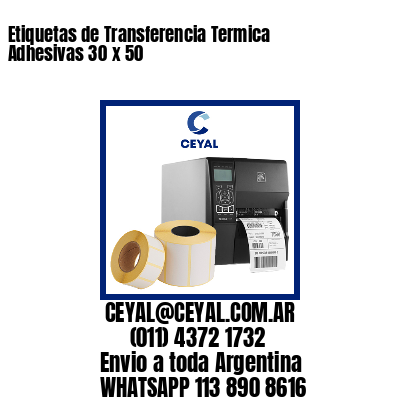 Etiquetas de Transferencia Termica Adhesivas 30 x 50