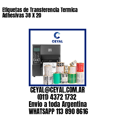 Etiquetas de Transferencia Termica Adhesivas 38 X 20