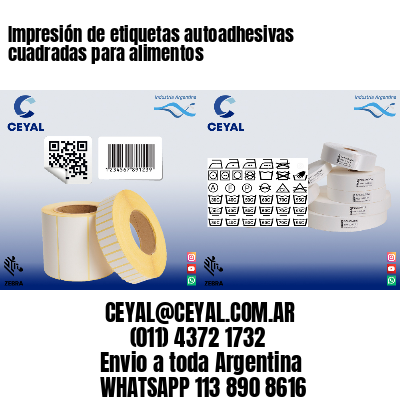 Impresión de etiquetas autoadhesivas cuadradas para alimentos