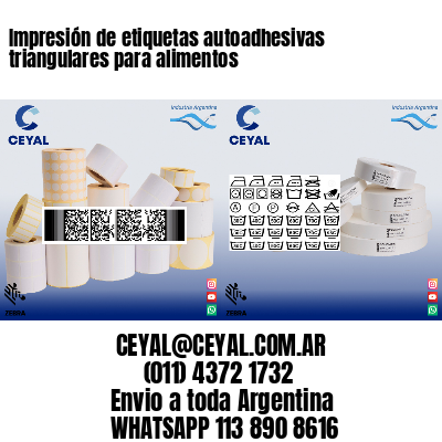 Impresión de etiquetas autoadhesivas triangulares para alimentos
