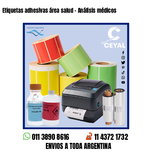 Etiquetas adhesivas área salud – Análisis médicos