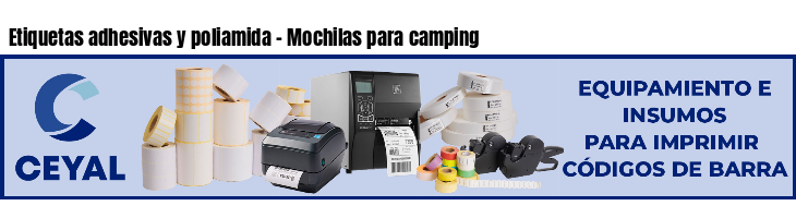 Etiquetas adhesivas y poliamida - Mochilas para camping