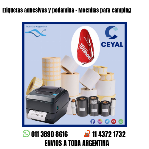 Etiquetas adhesivas y poliamida - Mochilas para camping