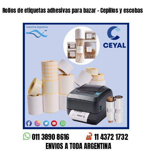 Rollos de etiquetas adhesivas para bazar – Cepillos y escobas