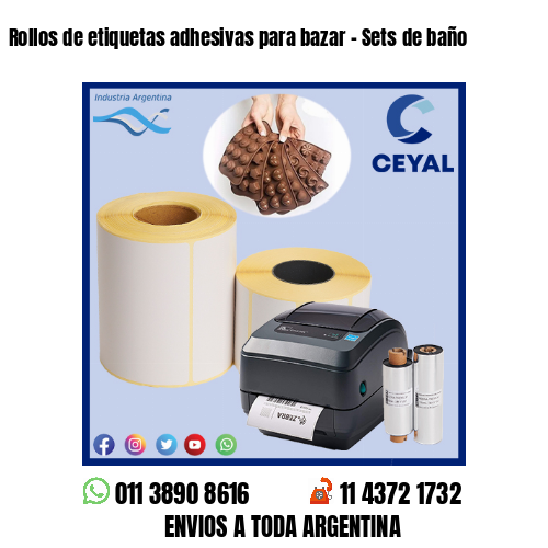 Rollos de etiquetas adhesivas para bazar – Sets de baño
