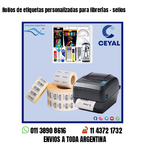 Rollos de etiquetas personalizadas para librerías – sellos