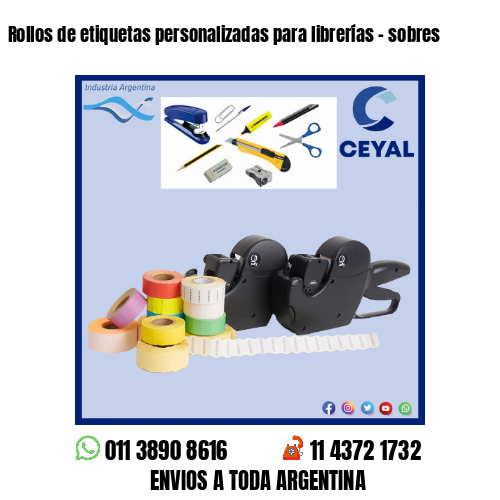 Rollos de etiquetas personalizadas para librerías – sobres