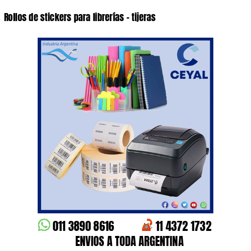 Rollos de stickers para librerías – tijeras