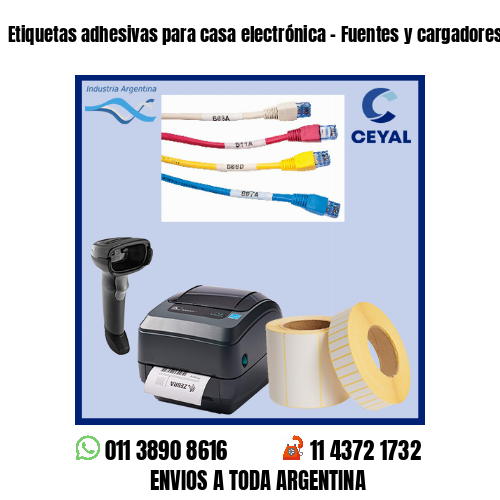 Etiquetas adhesivas para casa electrónica – Fuentes y cargadores