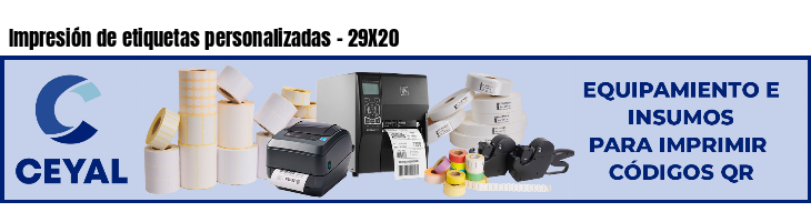Impresión de etiquetas personalizadas - 29X20