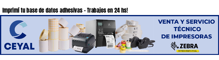 Imprimí tu base de datos adhesivas - Trabajos en 24 hs!