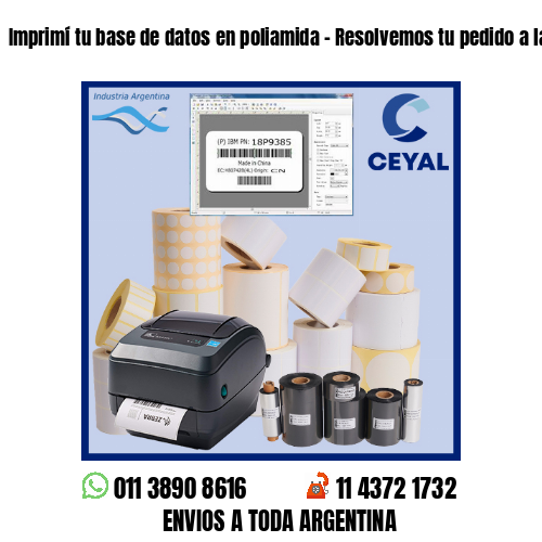 Imprimí tu base de datos en poliamida – Resolvemos tu pedido a la brevedad!