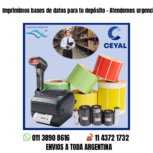 Imprimimos bases de datos para tu depósito – Atendemos urgencias!
