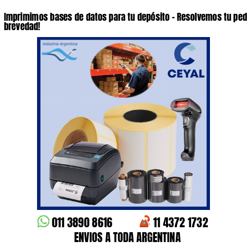Imprimimos bases de datos para tu depósito – Resolvemos tu pedido a la brevedad!