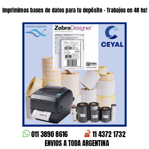 Imprimimos bases de datos para tu depósito – Trabajos en 48 hs!