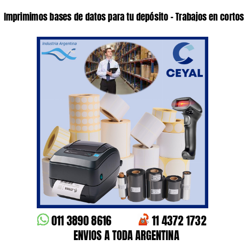 Imprimimos bases de datos para tu depósito – Trabajos en cortos plazos!