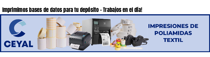Imprimimos bases de datos para tu depósito - Trabajos en el día!
