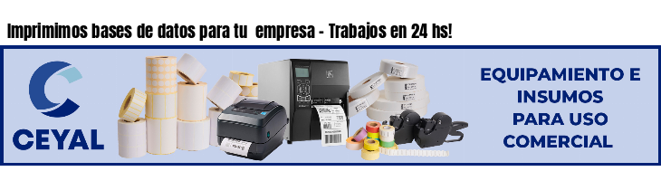 Imprimimos bases de datos para tu empresa - Trabajos en 24 hs!