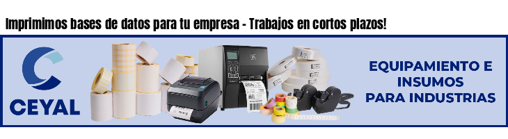 Imprimimos bases de datos para tu empresa - Trabajos en cortos plazos!
