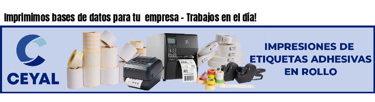 Imprimimos bases de datos para tu empresa - Trabajos en el día!