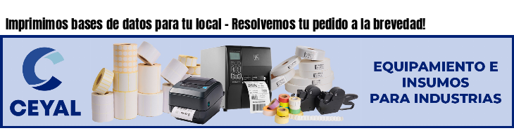 Imprimimos bases de datos para tu local - Resolvemos tu pedido a la brevedad!