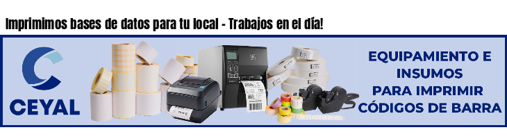 Imprimimos bases de datos para tu local - Trabajos en el día!
