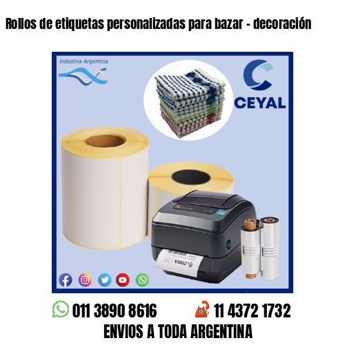 Rollos de etiquetas personalizadas para bazar – decoración