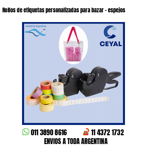 Rollos de etiquetas personalizadas para bazar – espejos