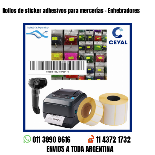 Rollos de sticker adhesivos para mercerías - Enhebradores