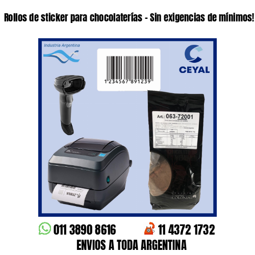 Rollos de sticker para chocolaterías – Sin exigencias de mínimos!