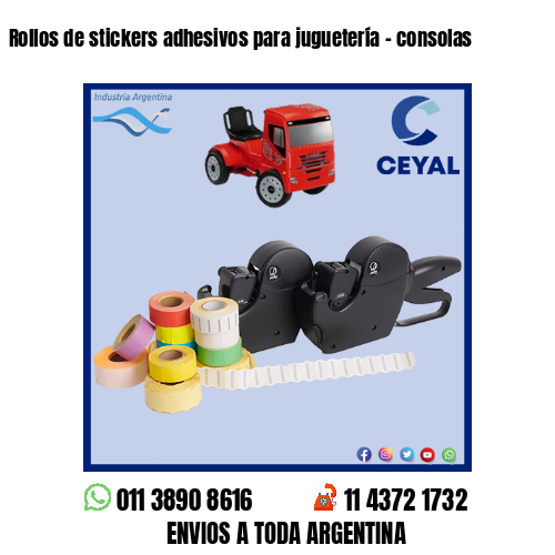 Rollos de stickers adhesivos para juguetería – consolas