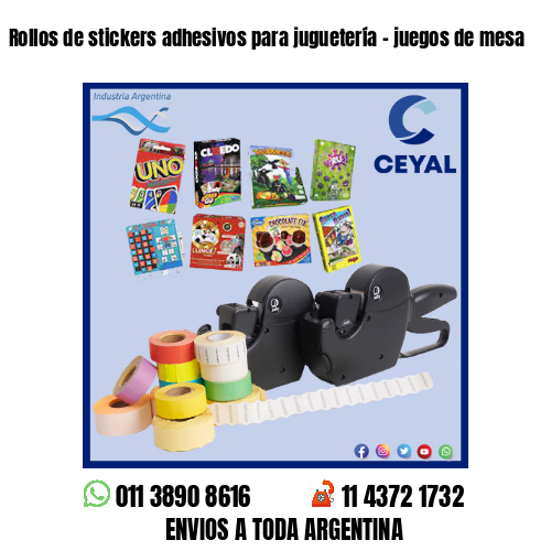Rollos de stickers adhesivos para juguetería – juegos de mesa
