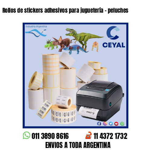 Rollos de stickers adhesivos para juguetería – peluches