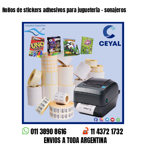 Rollos de stickers adhesivos para juguetería – sonajeros