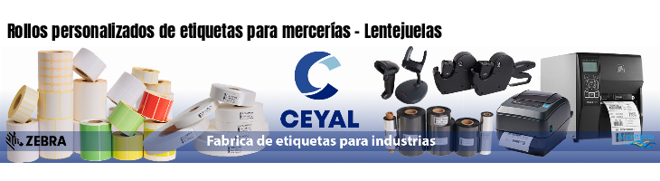 Rollos personalizados de etiquetas para mercerías - Lentejuelas