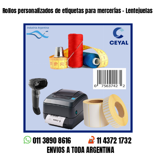 Rollos personalizados de etiquetas para mercerías – Lentejuelas